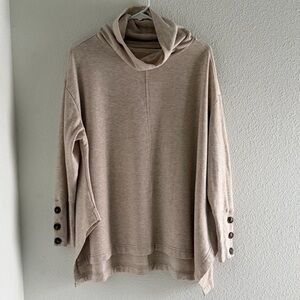 The Sweatshirt Project Womens Cream Cowl Neck Oversized‎ Top S